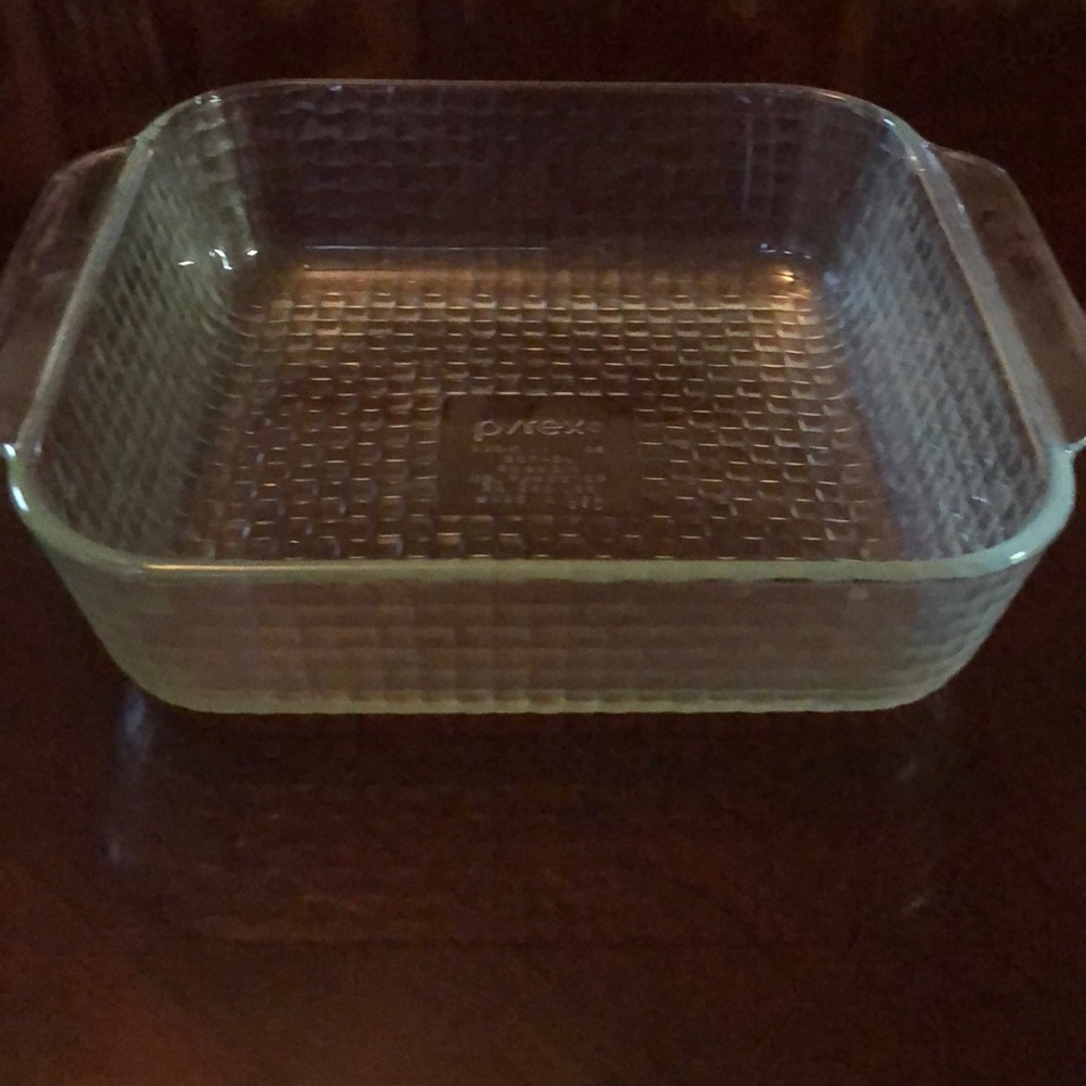 Vintage VTG Pyrex Basket Weave Square 8 x 8 x 2 2QT 2L Baking Dish basketweave